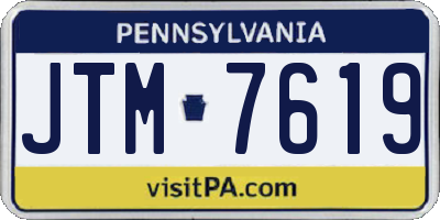 PA license plate JTM7619