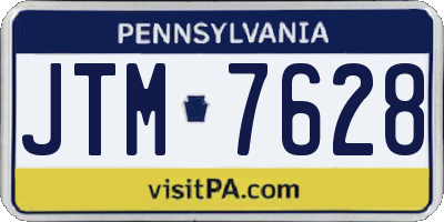 PA license plate JTM7628