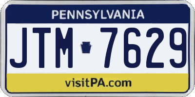 PA license plate JTM7629