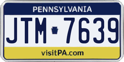 PA license plate JTM7639