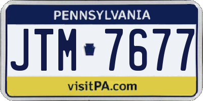 PA license plate JTM7677