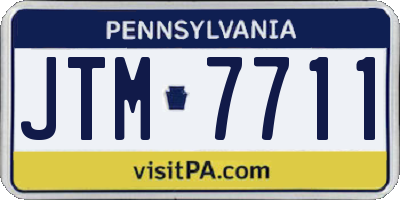 PA license plate JTM7711