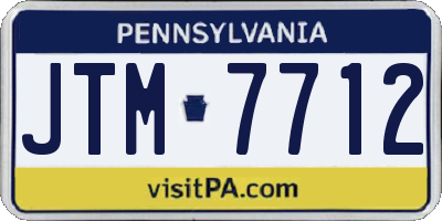 PA license plate JTM7712