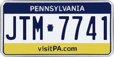 PA license plate JTM7741