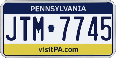 PA license plate JTM7745
