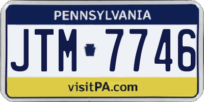PA license plate JTM7746