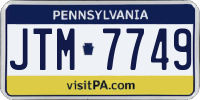 PA license plate JTM7749