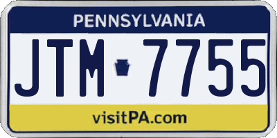 PA license plate JTM7755