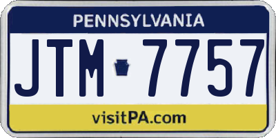 PA license plate JTM7757