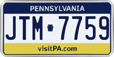 PA license plate JTM7759