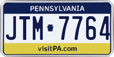 PA license plate JTM7764