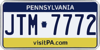 PA license plate JTM7772
