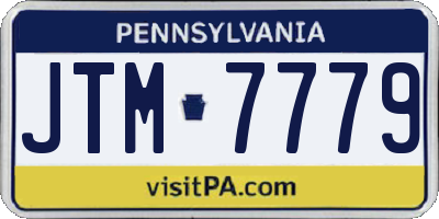 PA license plate JTM7779