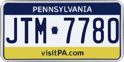 PA license plate JTM7780