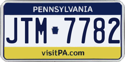 PA license plate JTM7782