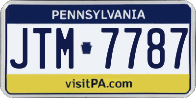 PA license plate JTM7787