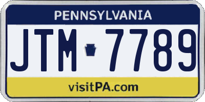 PA license plate JTM7789