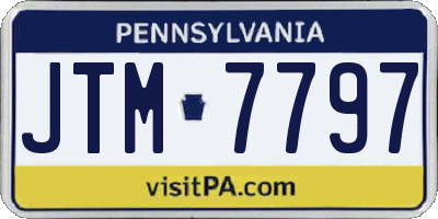 PA license plate JTM7797