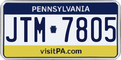 PA license plate JTM7805