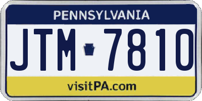 PA license plate JTM7810
