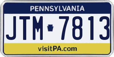 PA license plate JTM7813