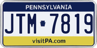 PA license plate JTM7819