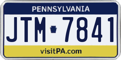 PA license plate JTM7841