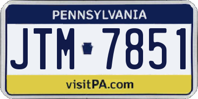 PA license plate JTM7851