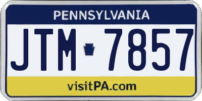 PA license plate JTM7857