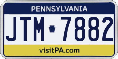PA license plate JTM7882