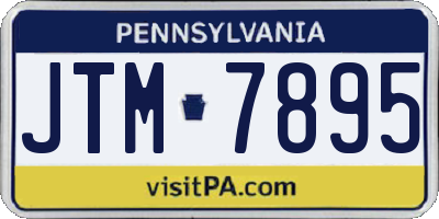 PA license plate JTM7895