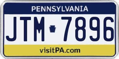 PA license plate JTM7896