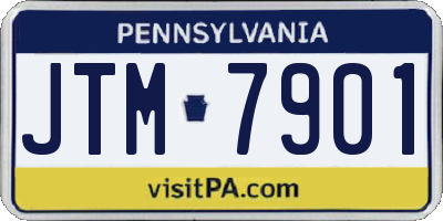PA license plate JTM7901