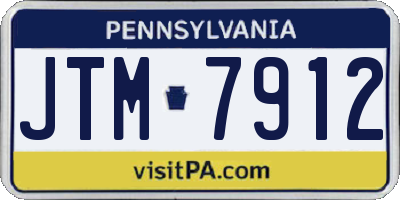 PA license plate JTM7912