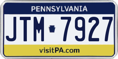 PA license plate JTM7927