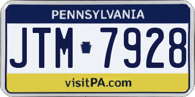 PA license plate JTM7928
