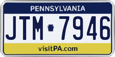 PA license plate JTM7946