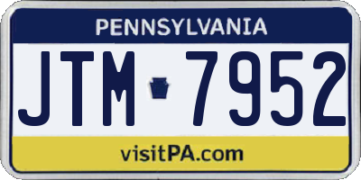 PA license plate JTM7952