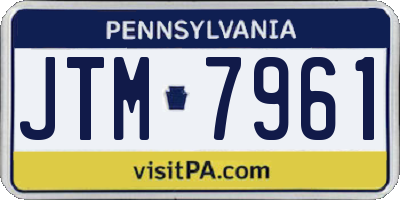 PA license plate JTM7961