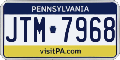 PA license plate JTM7968