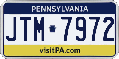 PA license plate JTM7972