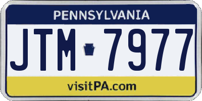 PA license plate JTM7977