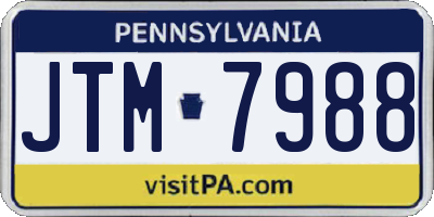 PA license plate JTM7988