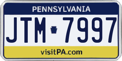 PA license plate JTM7997