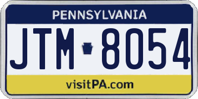 PA license plate JTM8054