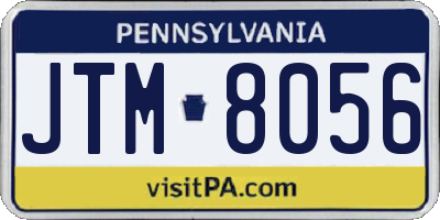 PA license plate JTM8056