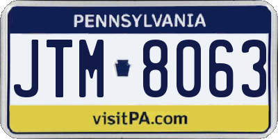 PA license plate JTM8063