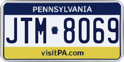 PA license plate JTM8069