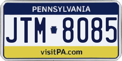 PA license plate JTM8085