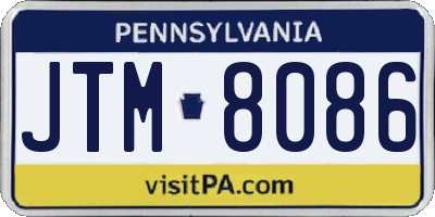 PA license plate JTM8086